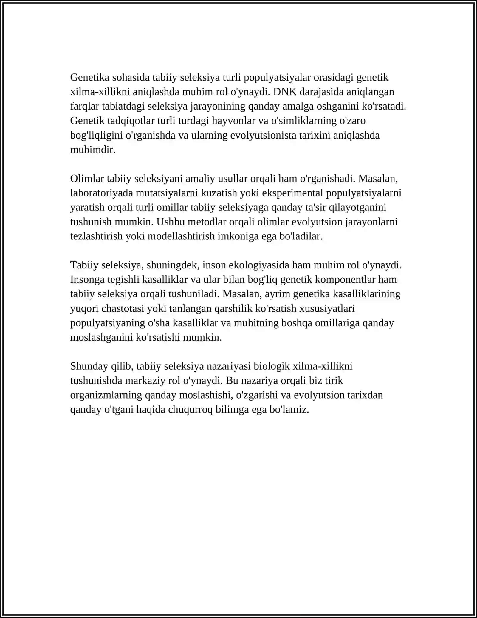 Tabiiy seleksiya nazariyasi 4