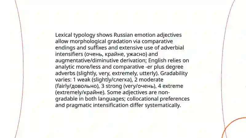 Semantic fields and lexical typology: “Emotions and Feelings” in Russian and English 4