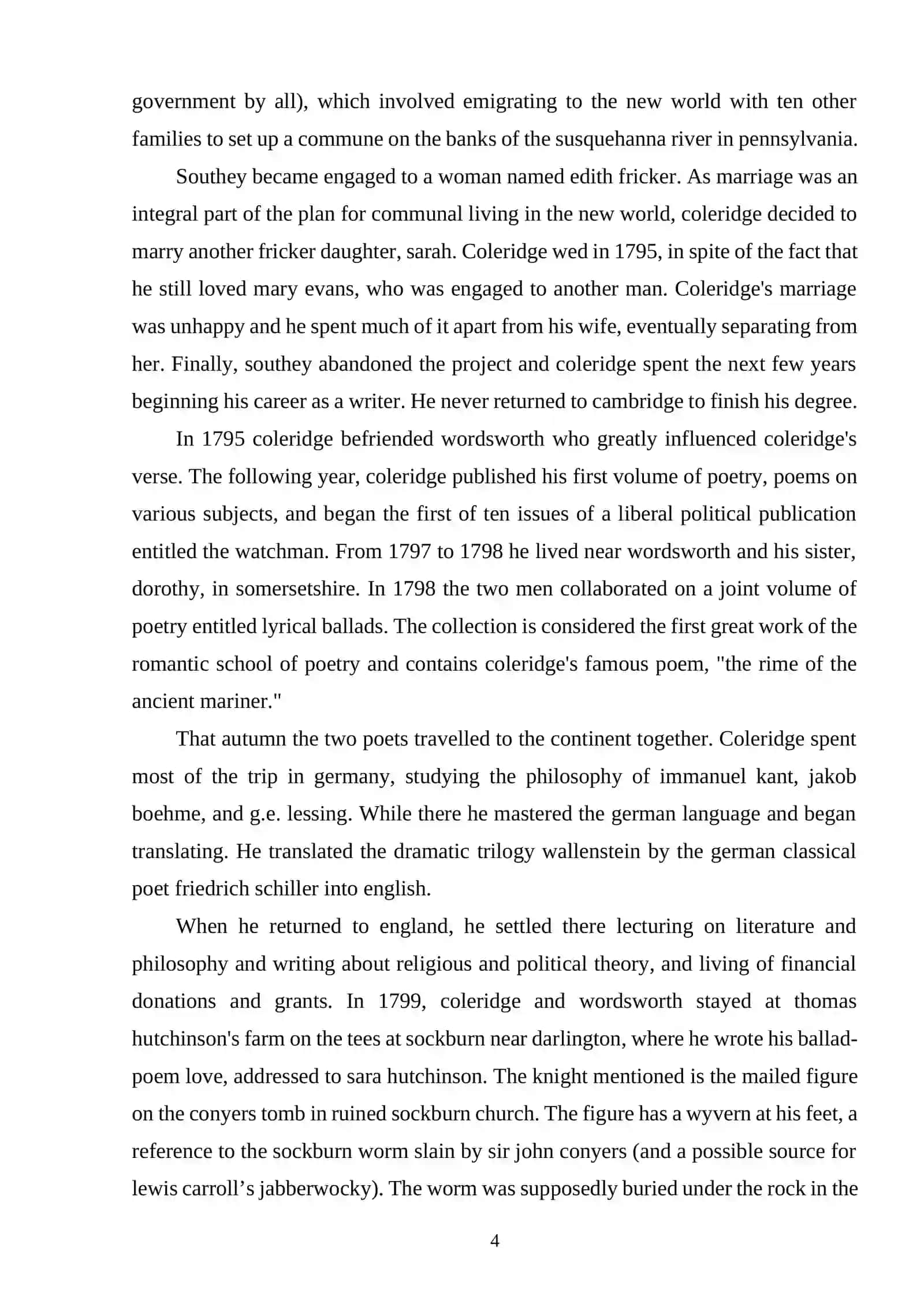 THE INFLUENCE OF SAMUEL TAYLOR COLERIDGE AS A POET 4
