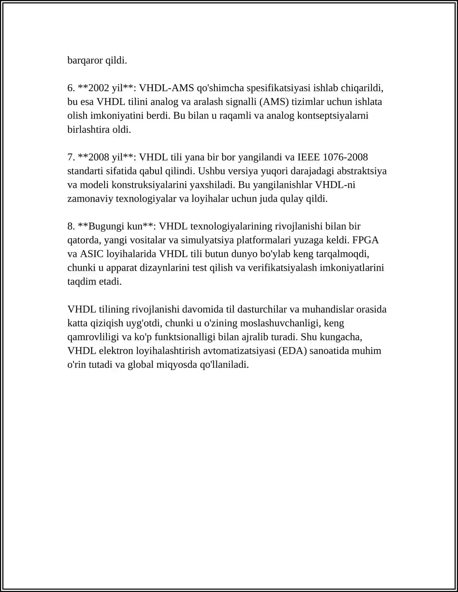 VHDL TILINING VAZIFASI, IMKONIYATLARI 4
