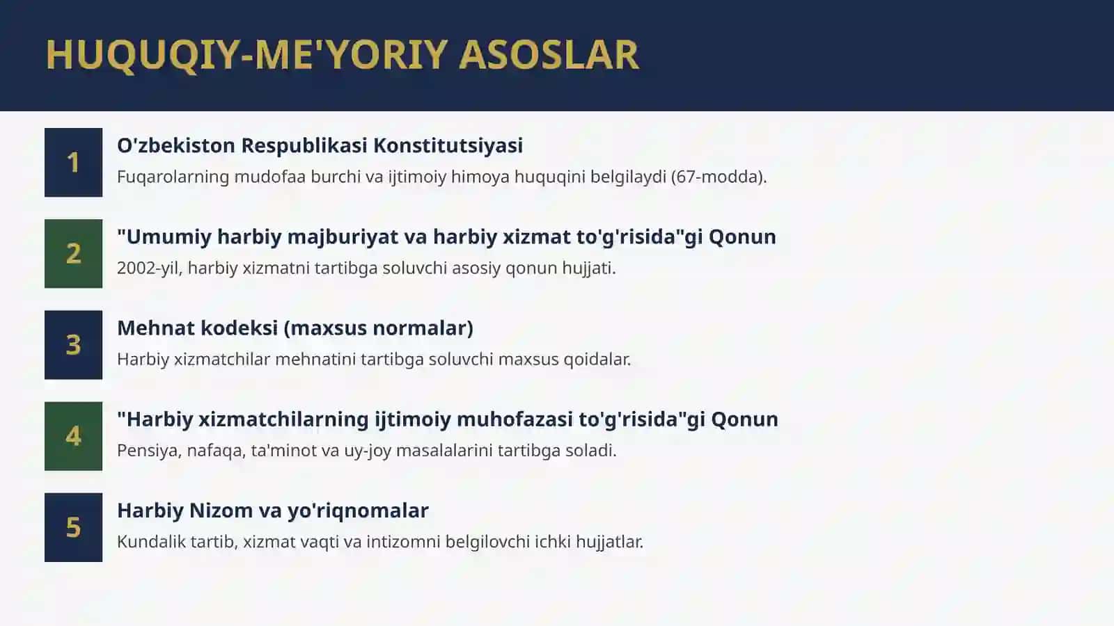 HARBIY XIZMATCHILARNING MEHNAT SHAROITLARI 4