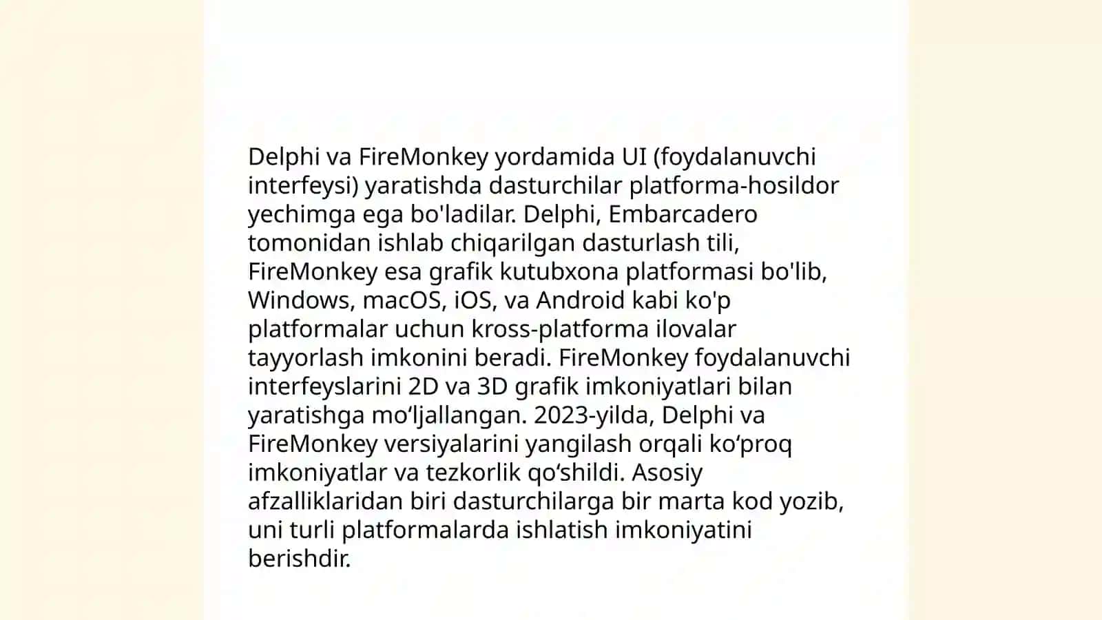 Delphi tilida mobil ilova yaratish 4