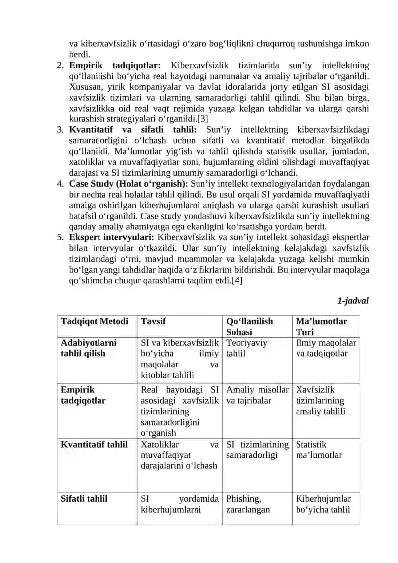 SUN’IY INTELLEKTNING KIBERXAVFSIZLIKDAGI ROLI VA HIMOYALANISH MEXANIZMLARI 4