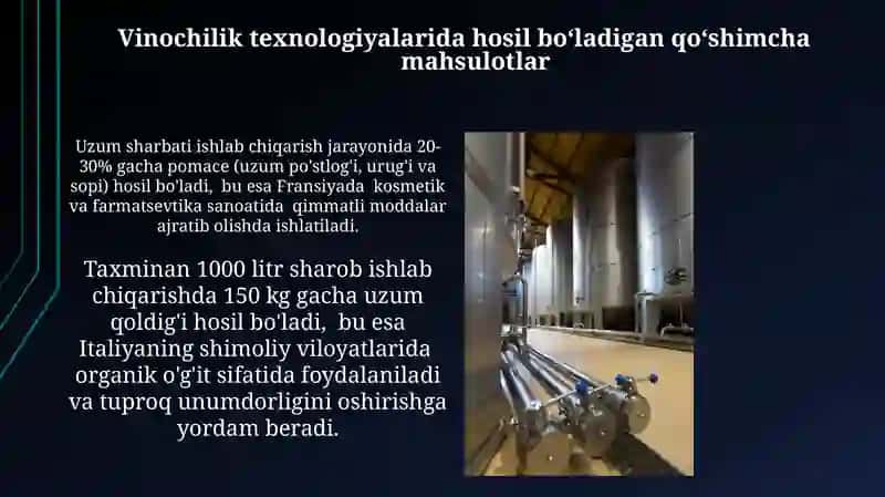 Vinochilik Texnologiyalarida Hosil Bo'ladigan Qo'shimcha Mahsulotlar 4