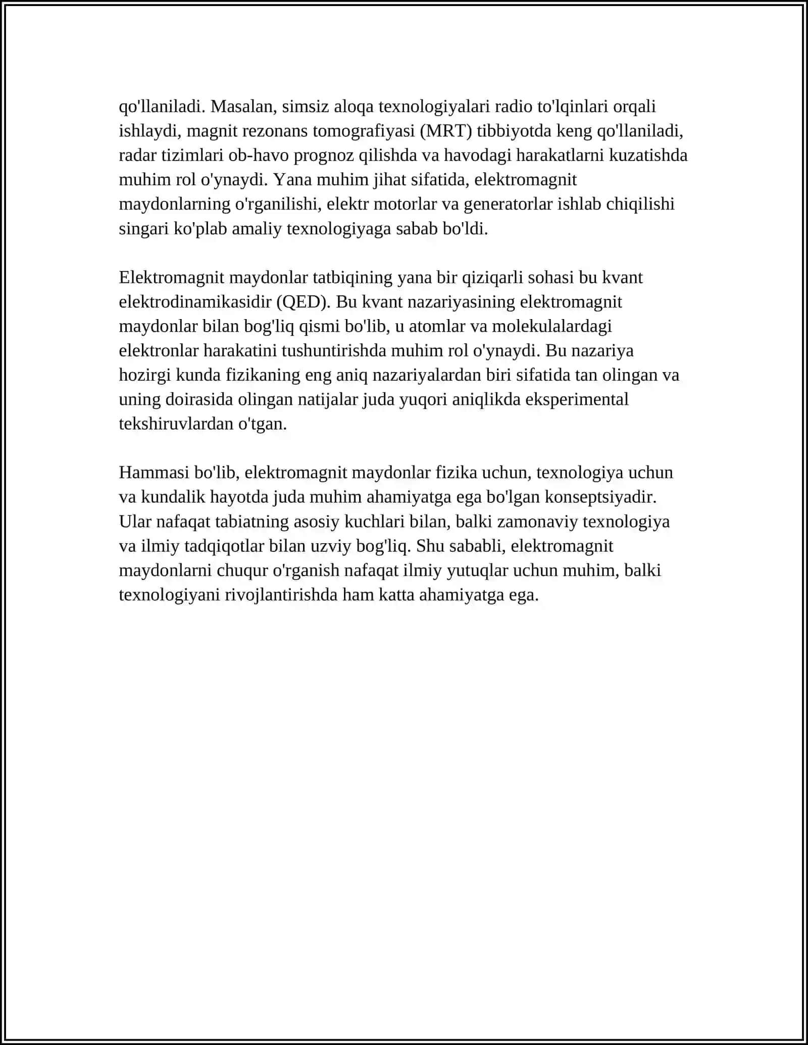 ELEKTROMAGNIT MAYDONLAR VA TO’LQINLAR ASOSLARI. CHASTOTALAR TURLARI (SLF-30-300 HZ) 4