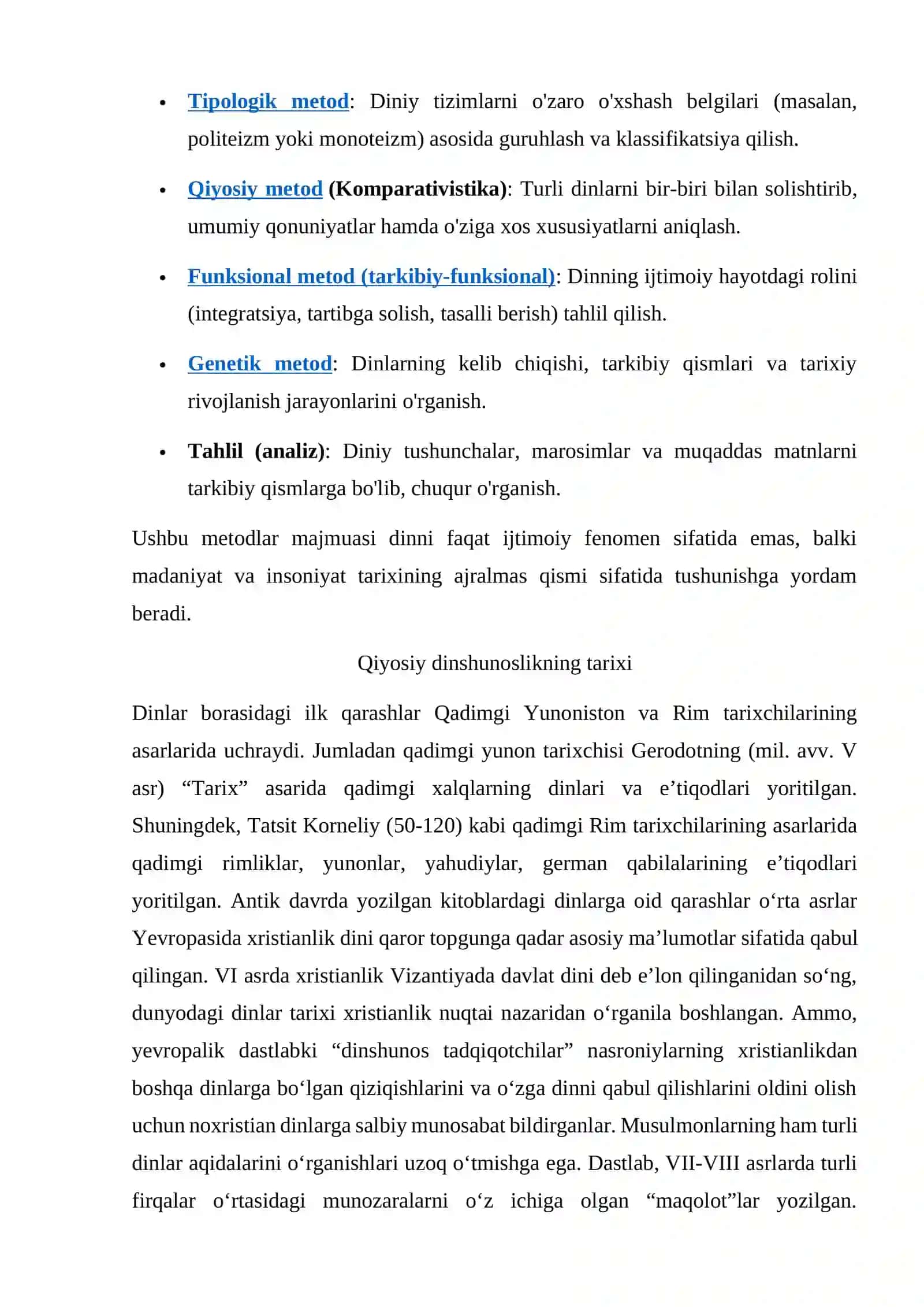 Dinlarni Tadqiq Etish Metodologiyasi 4