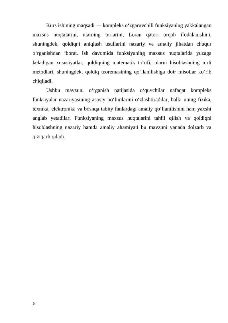 Funksiyaning yakkalangan maxsus nuqtalari 4