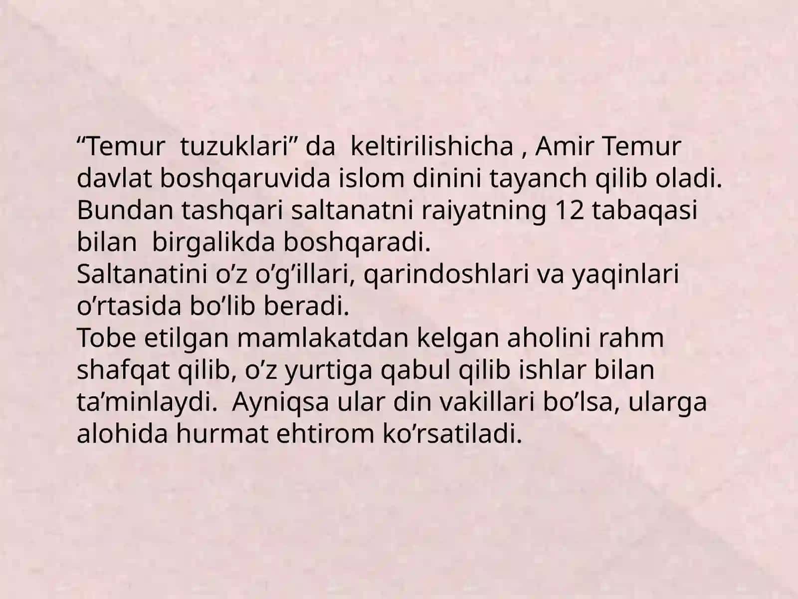 Amir Temur davlat boshqaruvi va tuzilishi 4