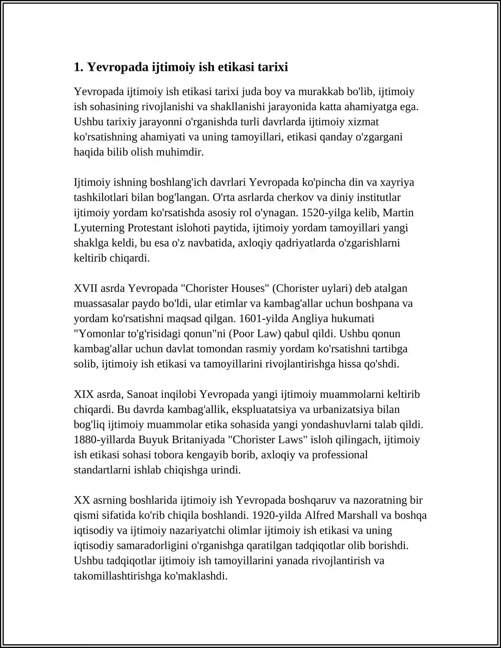 YEVROPA, AMERIKA, ROSSIYADA IJTIMOIY ISH ETIKASI TARIXI 4