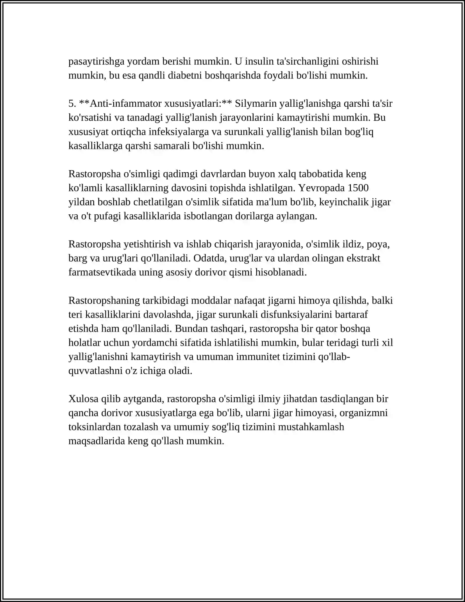Rastaropsha o'simligining dorivor xususiyatlari 4