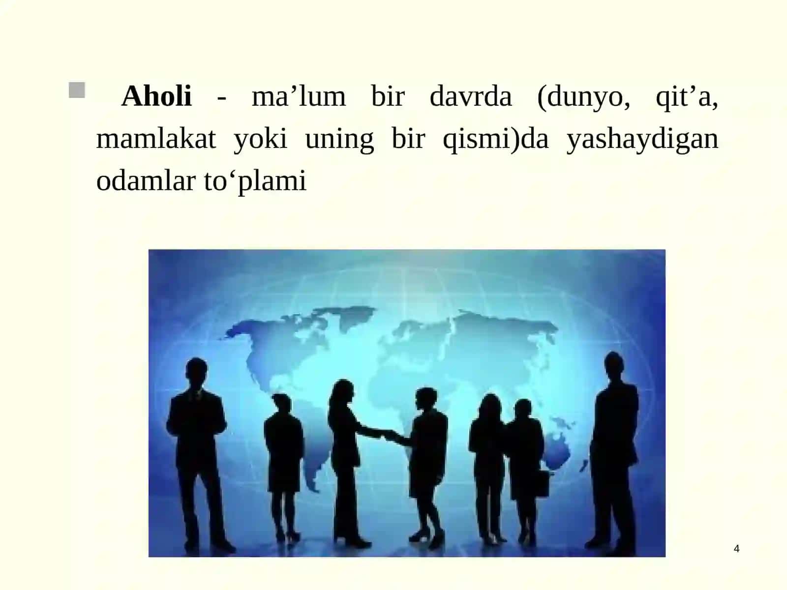 Aholi statistikasi 4