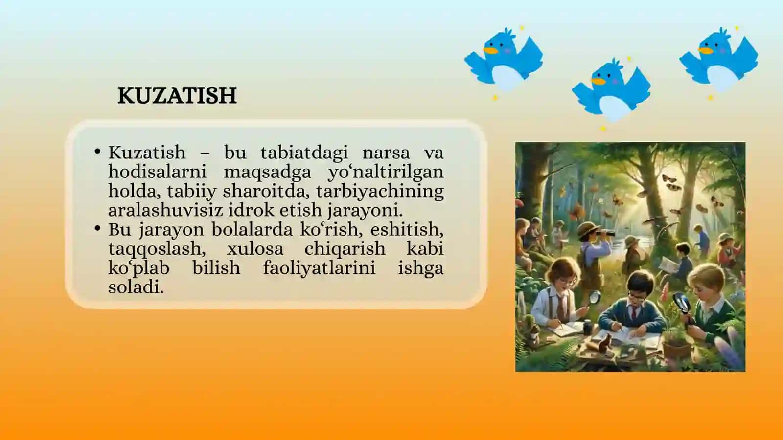 MAKTABGACHA YOSHDAGI BOLALARNI TABIAT BILAN TANISHTIRISH METOD VA VOSITALARI 4