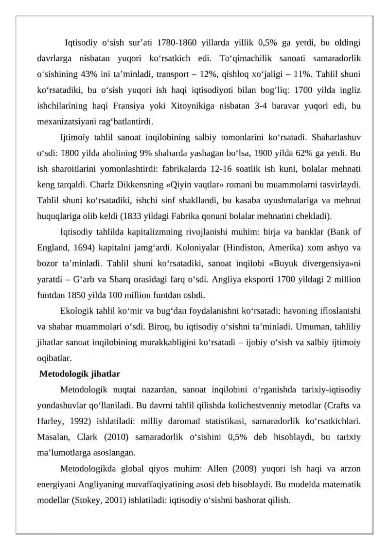 XVIII asrning ikkinchi yarmi – XIX asrning birinchi yarmida Angliyada mavzusida maqola 4