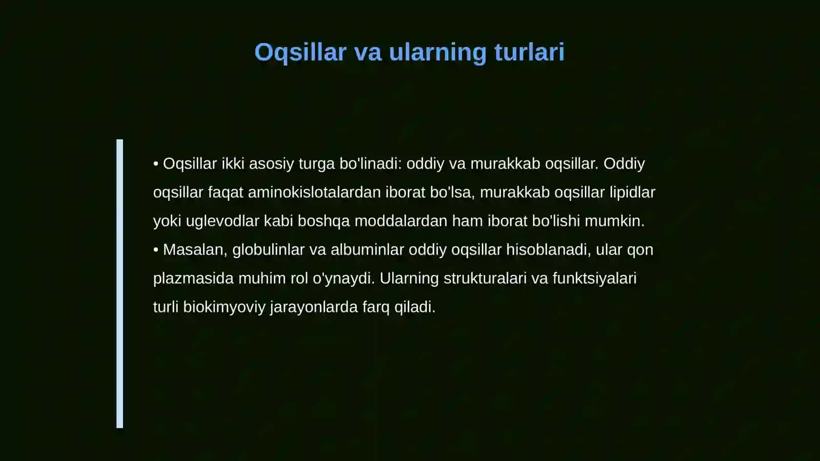 Oqsillarning kimyoviy tuzilishini aniqlashda zamonaviy asbob-uskunalarning ishlash prinsiplarini oʻzlashtirish 4