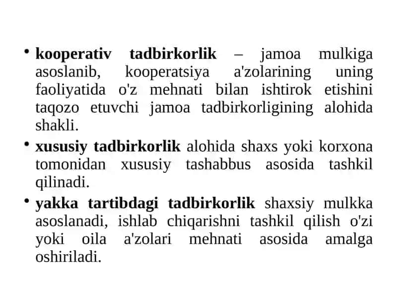 Tadbirkorlik Faoliyati 4