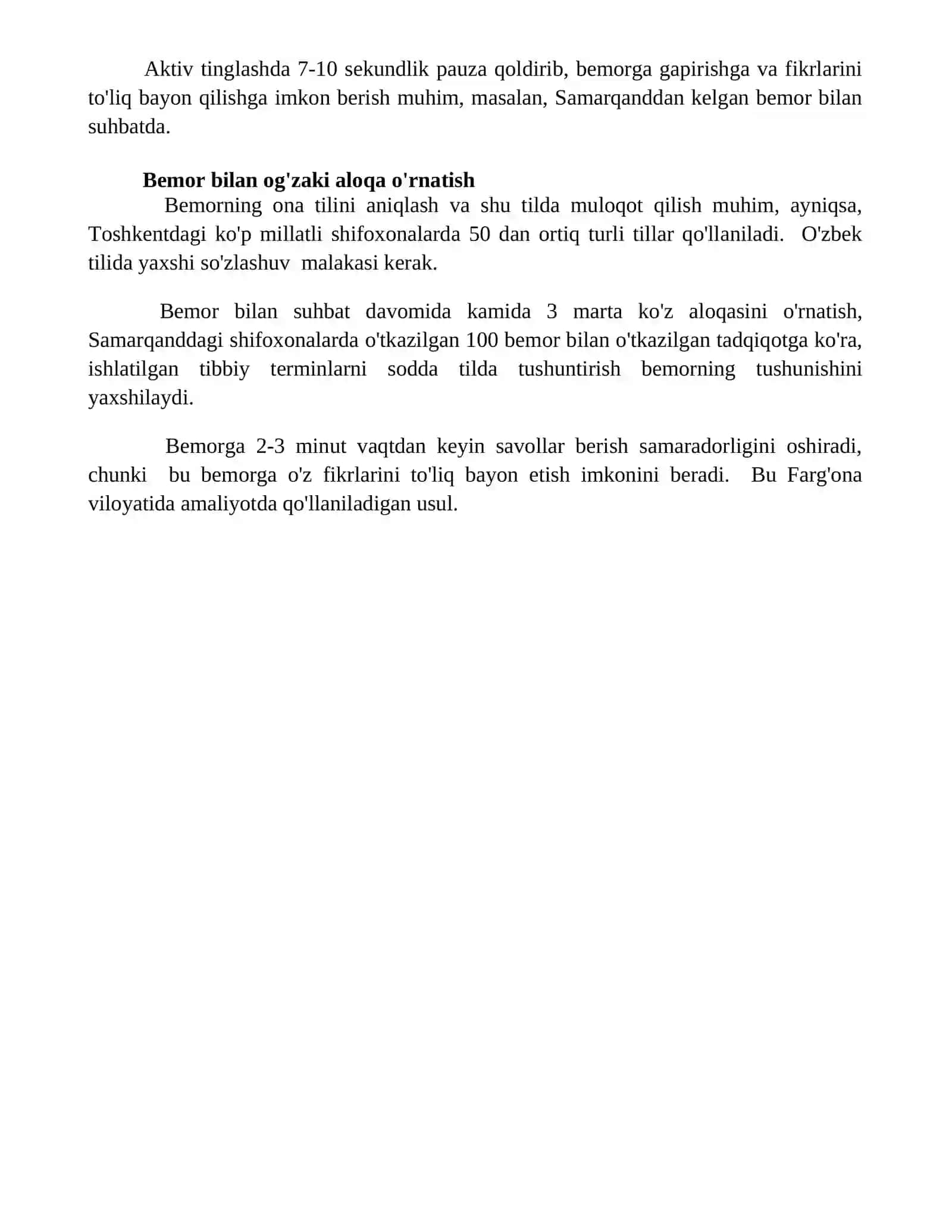 Bemorlar bilan verba va noverbal muloqot urnatish 4