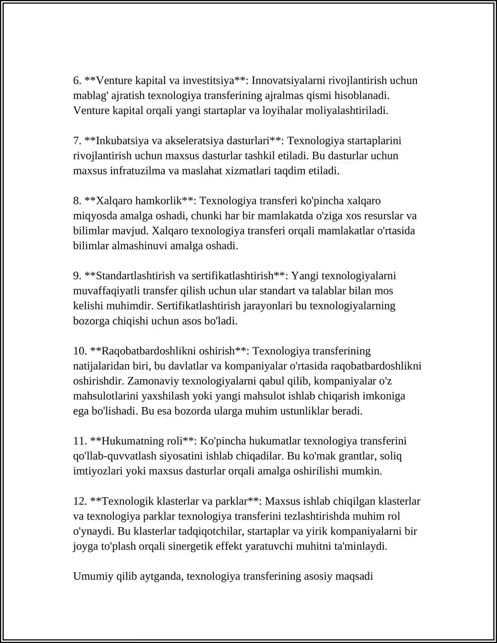 XALQARO IQTISODIY MUNOSABATLARDA TEXNOLOGIYA TRANSFERI 4