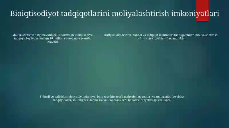 Bioiqtisodiyotda RagʻBatlantirish Siyosati 4