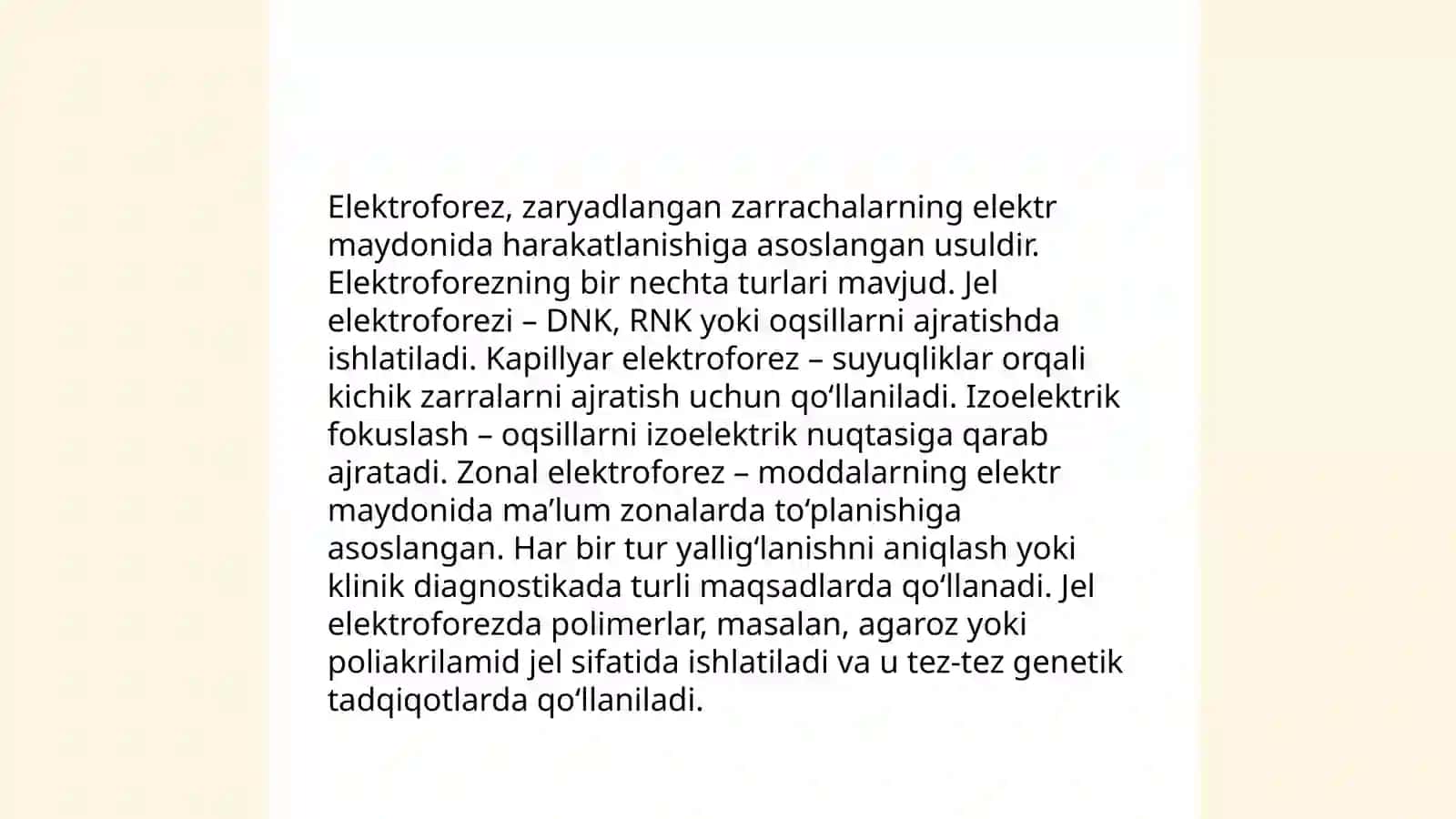 Elektroforez usuli 4