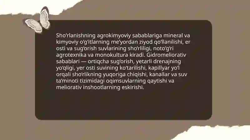 Oʻzbekistonda choʻllashish muammosi va uni oldini olish chora tadbirlari 4