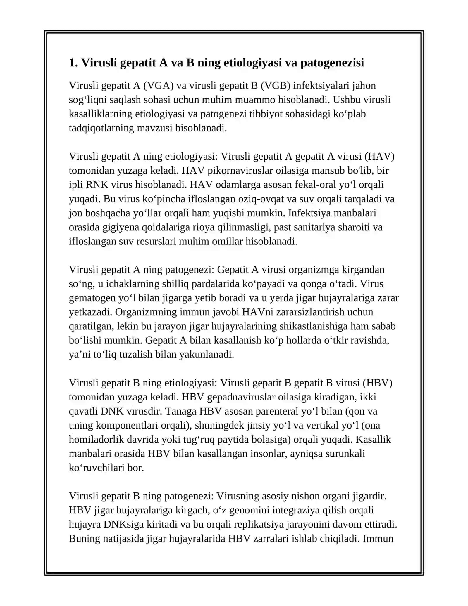 VIRUSLI GEPATITLAR A B INFEKSIYASI VA SOĞLIQNI SAQLASH BILAN BOĞLIQ INFEKSIYALARNING EPIDEMIOLOGIYASI 4