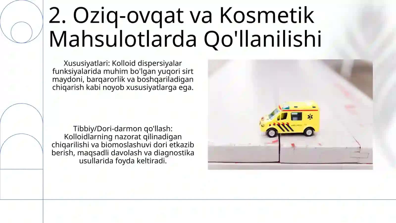 Dagʻal-dispers sistemalarning xossalari va ularni tibbiyot va farmakologiyada ishlatilishi 4