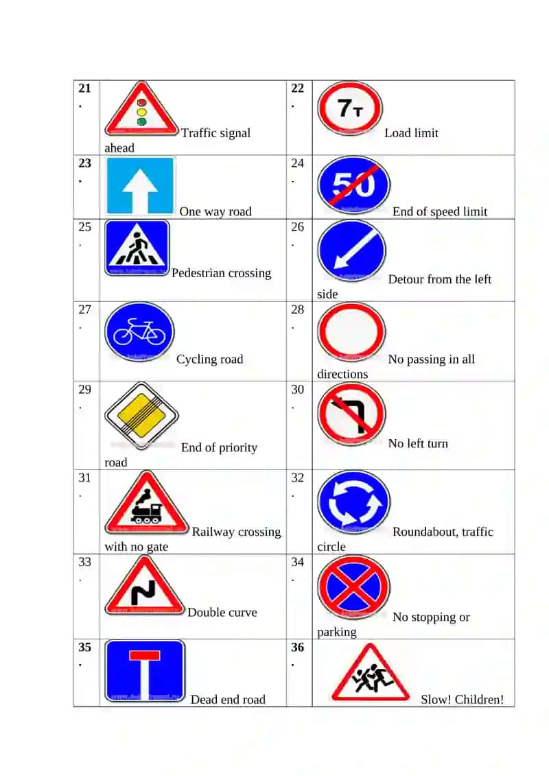 TRAFFIC SIGNS 4