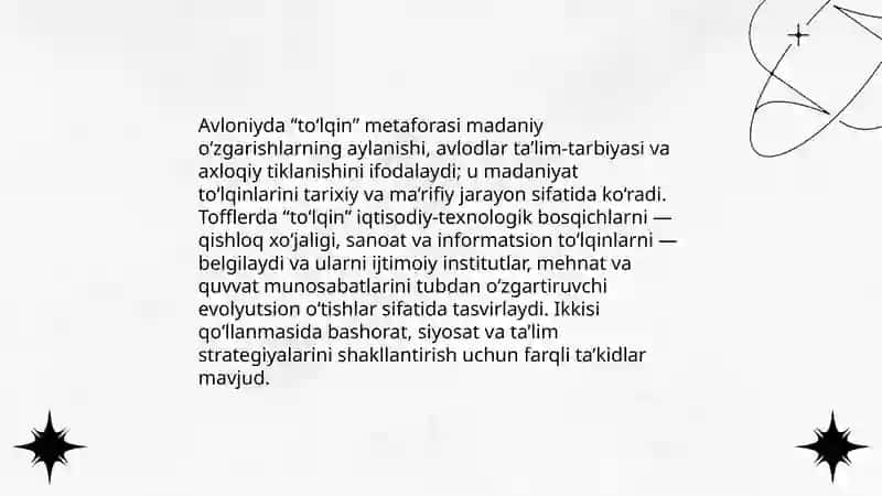 "Madaniyat to'lqinlari" va "Uchinchi to'lqin" asarining qiyosiy tahlili 4