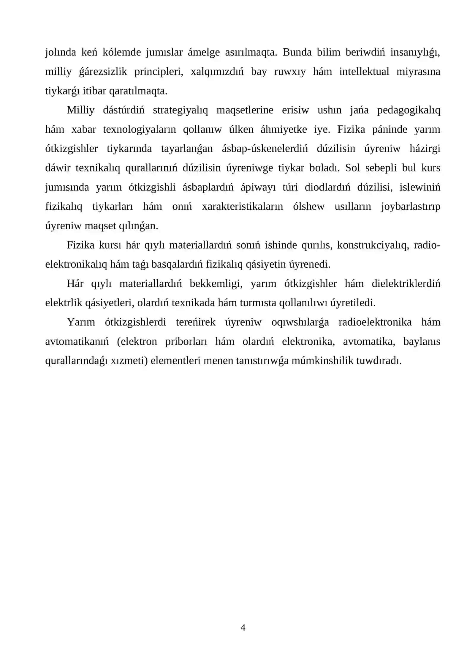 Yarım ótkizgishler haqqında túsinik beriwdi joybarlastırıw 4