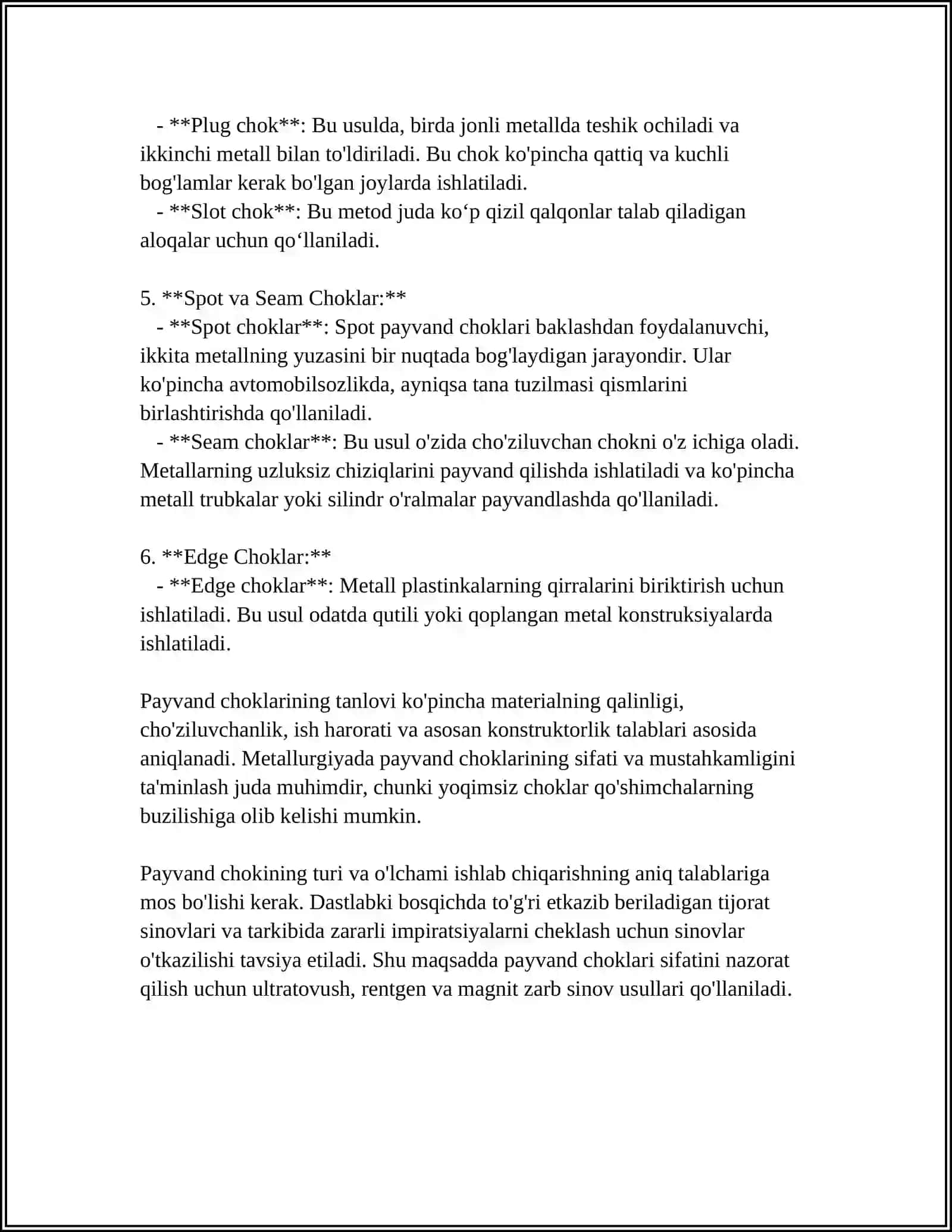 PAYVAND CHOKLARNI ZICHLIKKA PNEVMATIK SINASH USULI BILAN TANISHISH 4