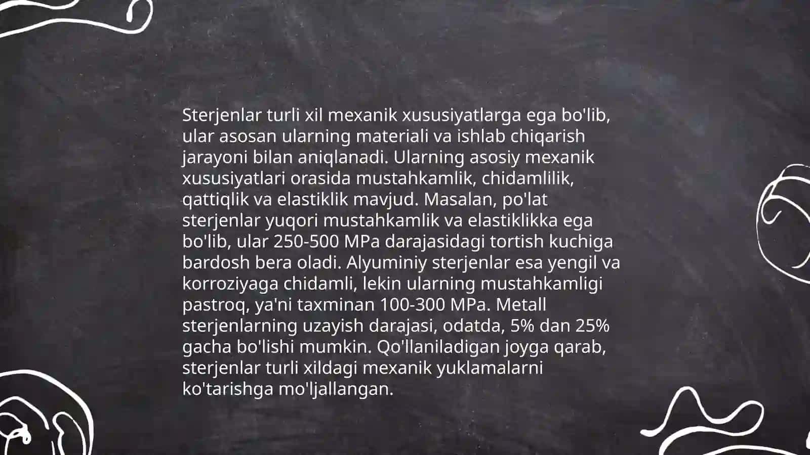 Toʻgʻrir sterjenlarning choʻzilishi va siqilishi 4
