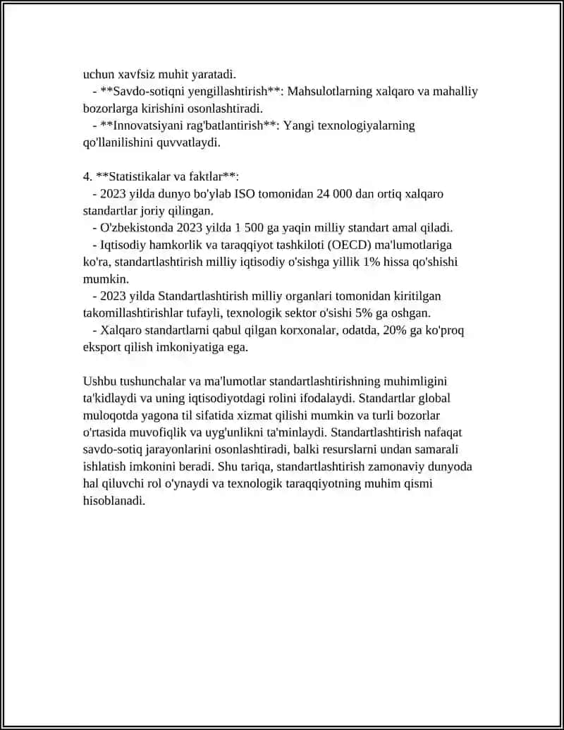 O‘ZBEKISTON RESPUBLIKASINING "STANDARTLASHTISH TOG‘RISIDA VA TEXNIK JIHATDAN TARTIBGA SOLISH TO‘GRISIDAGI QONUNLAR 4