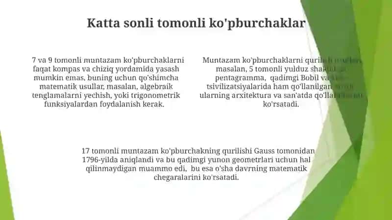 Muntazam ko‘pburchaklar yasash usullari 4