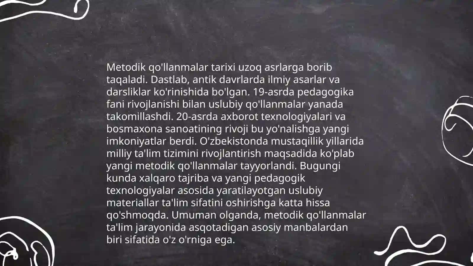 Metodik qo'llanmalar tarixi va rivojlanishi 4