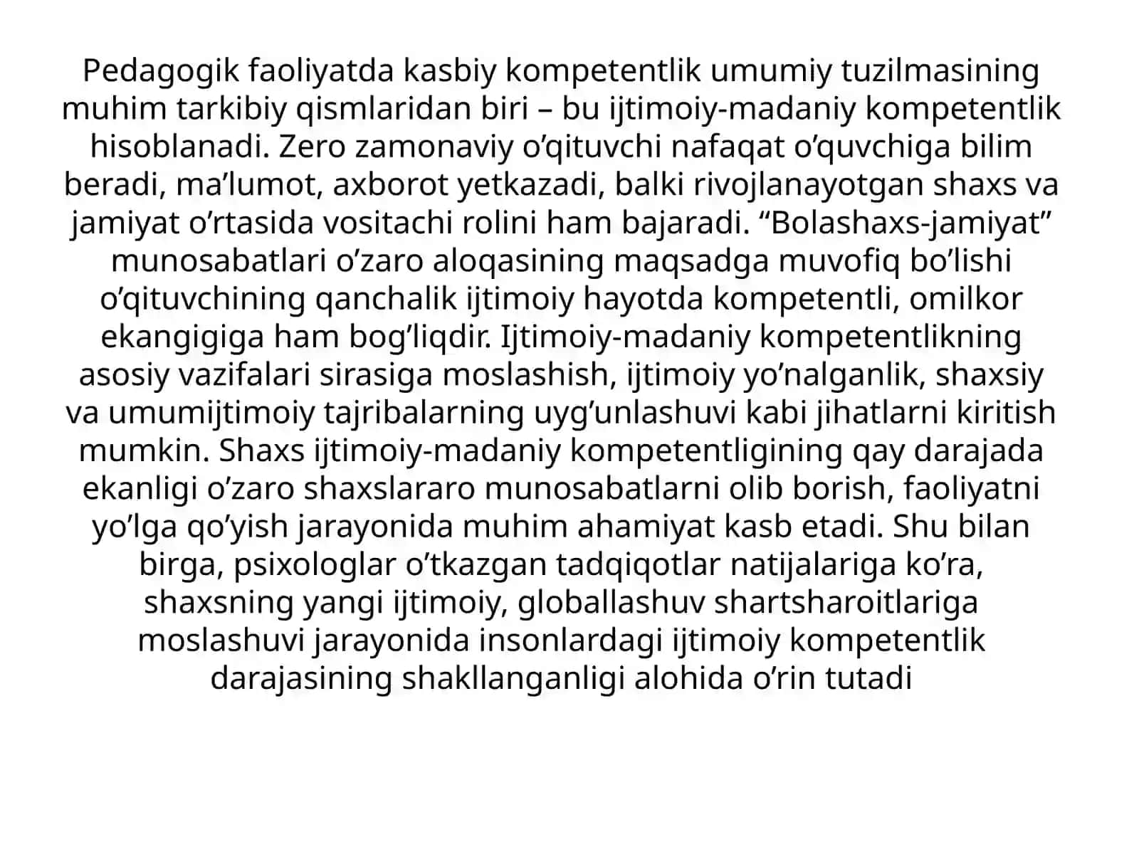 Ijtimoiy madaniy o`zgarishlar sharoitida pedagogik professionalizm va pedagogik talim 4
