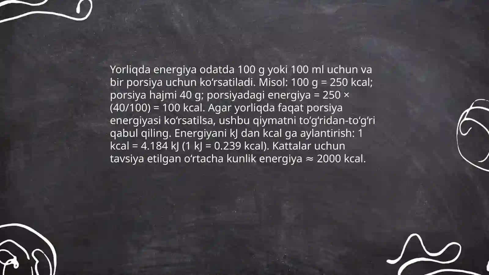 Oziq ovqat mahsulotlarining tarkibi, foydali va zararli xususiyatlari yorliqlari orqali o'rganish 4