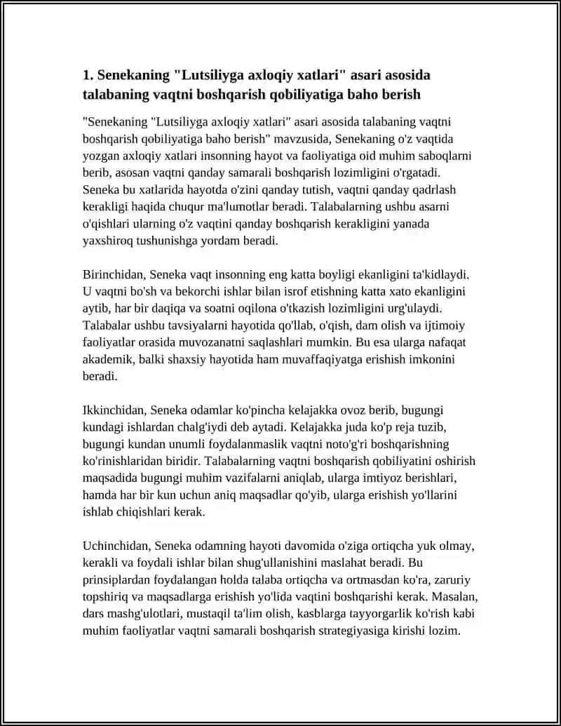 "SENEKANING LUTSILIYGA AXLOQIY XATLARI" ASARI 4