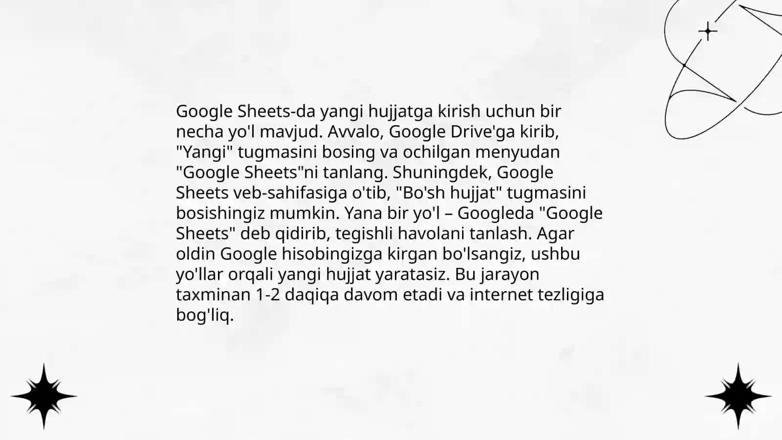 Google Sheets-da yangi hujjat yaratish 4