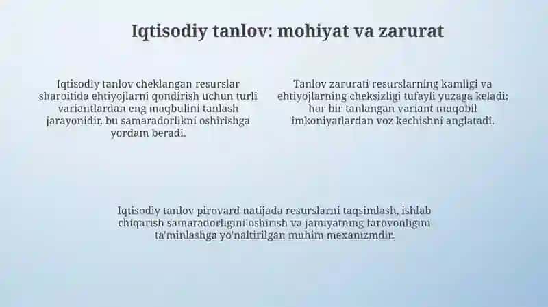 Iqtisodiy resurslar va iqtisodiy tanlov 4