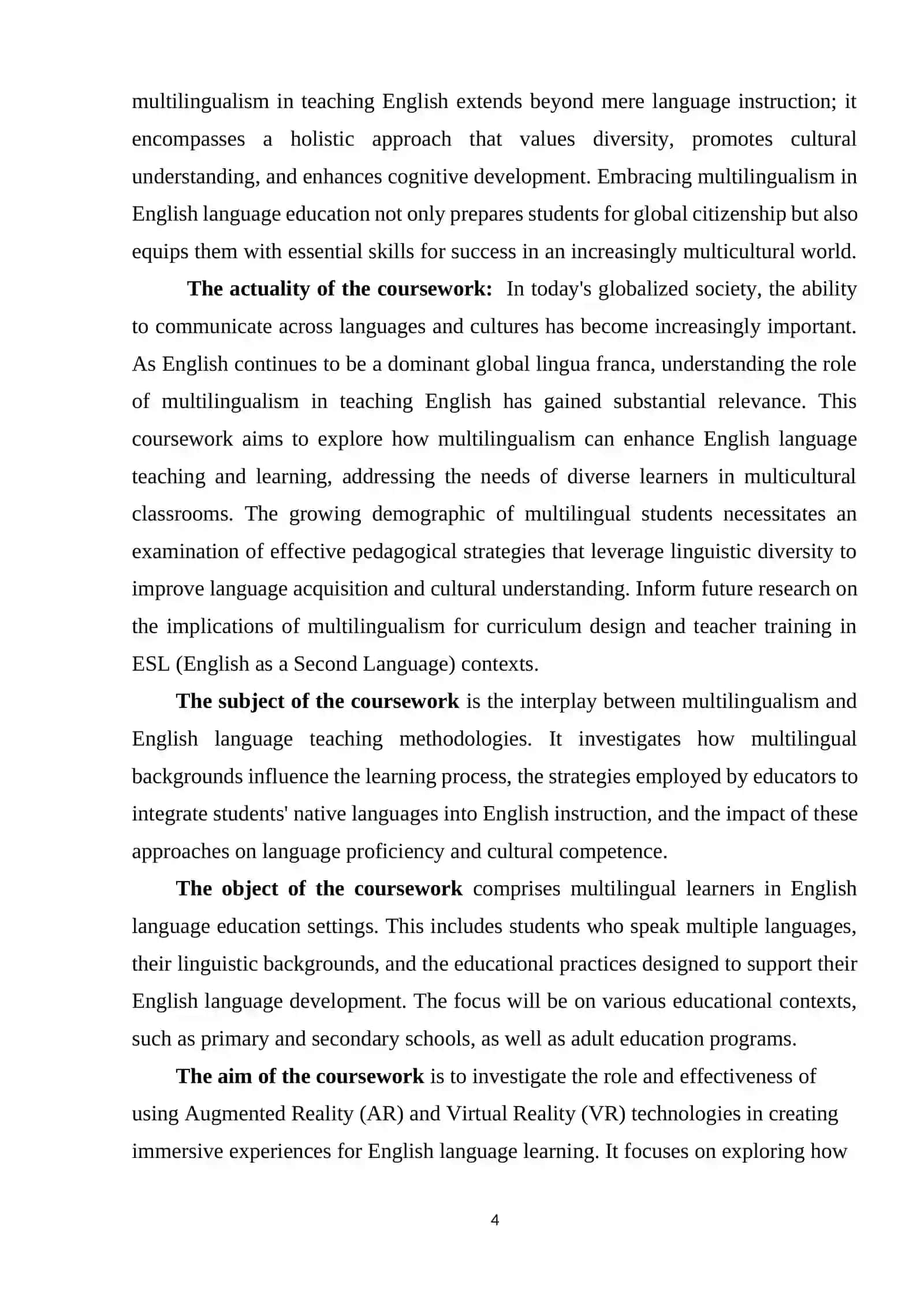 THEME: THE ROLE OF MULTILINGUALISM IN TEACHING ENGLISH 4