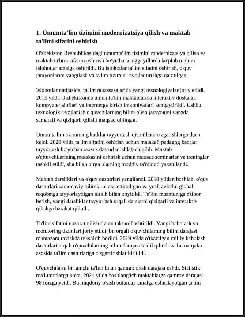 O'ZBEKISTON RESPUBLIKASI OLIY TA’LIM FAN VA INNOVATSIYA VAZIRLIGI 4