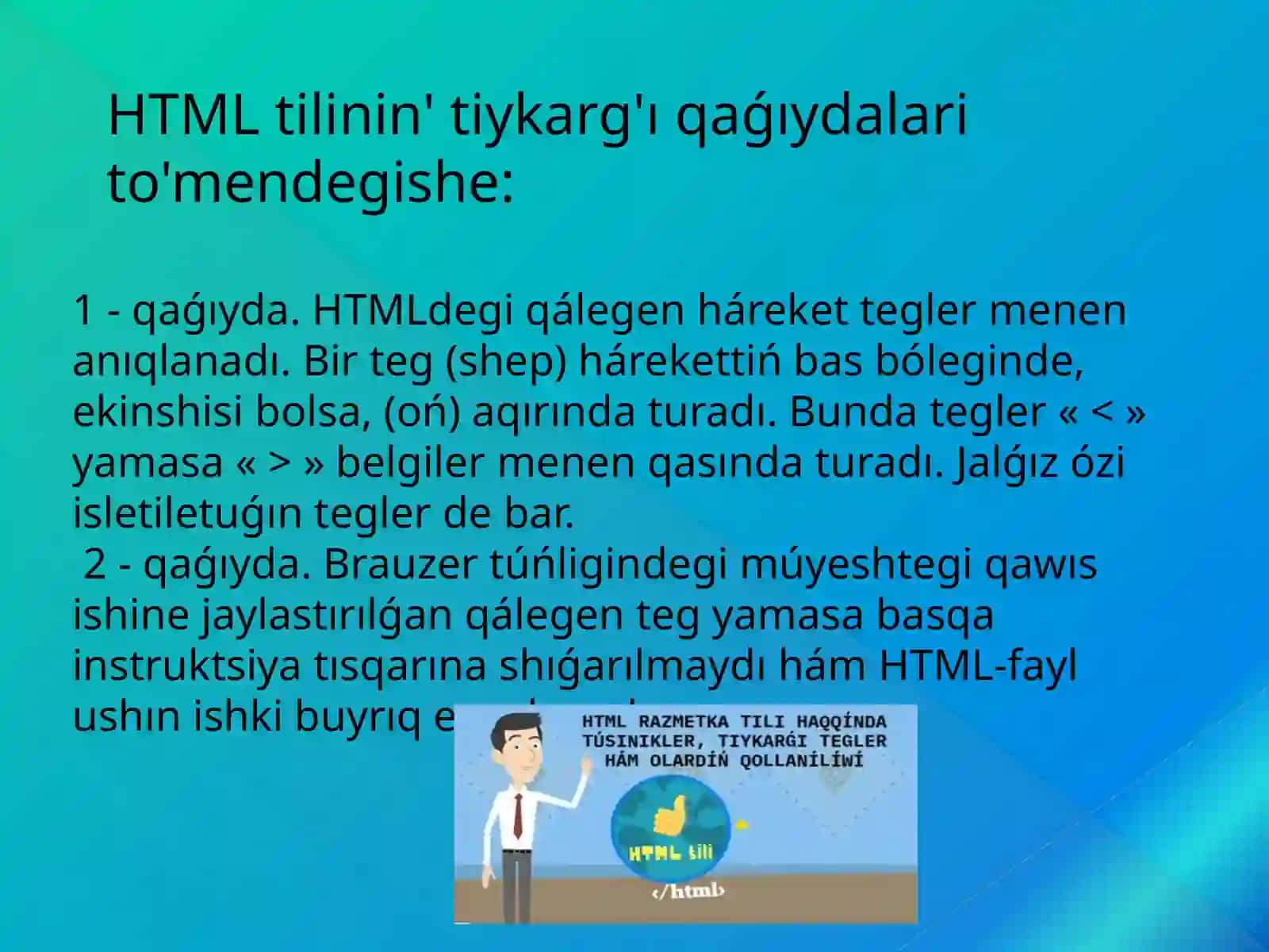 HTML tilinde web bet jaratiw 4