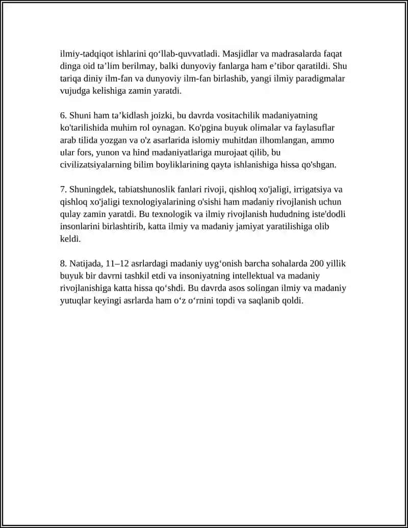 11 12 ASRLARDA MAMLAKATIMIZ HUDUDIDA ROʻY BERGAN MADANIY UYGʻONISH 4