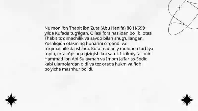 Abu Hanifaning hayotining va ilmiy merosi 4