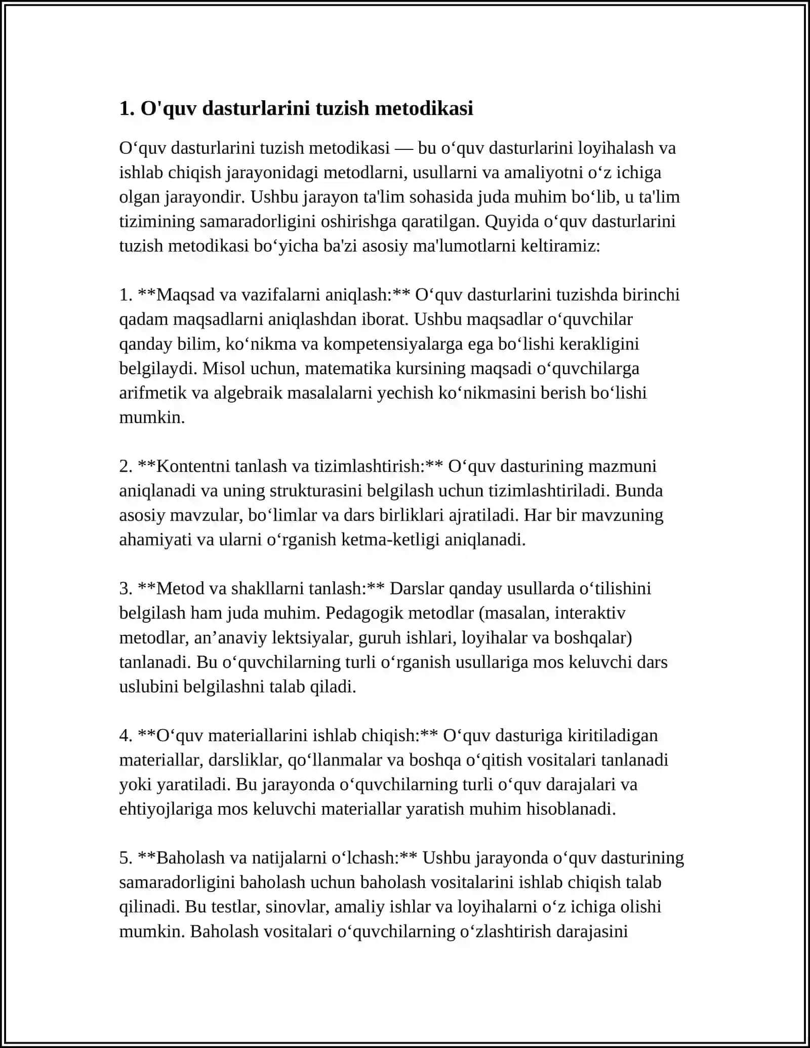 O'quv dasturlarini tuzish metodikasi 4