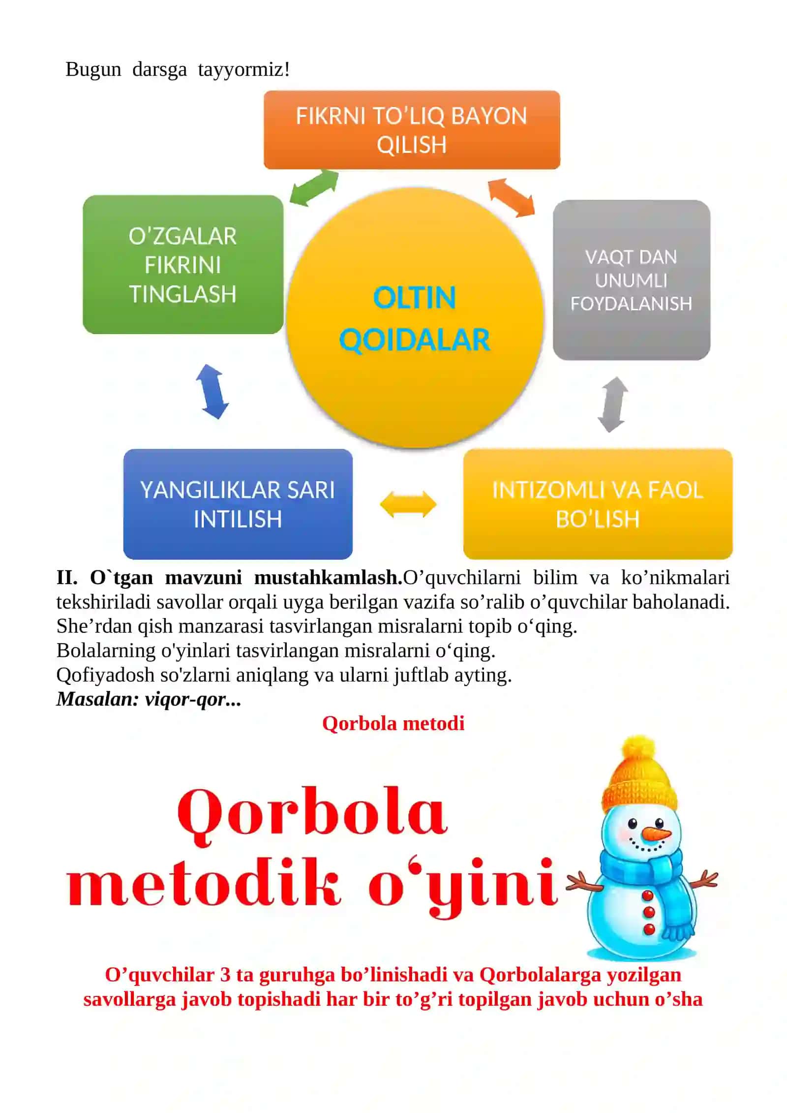 Yaxshilik izlagan bola mavzusida 3-sinf O'qish fanidan dars ishlanmasi 4