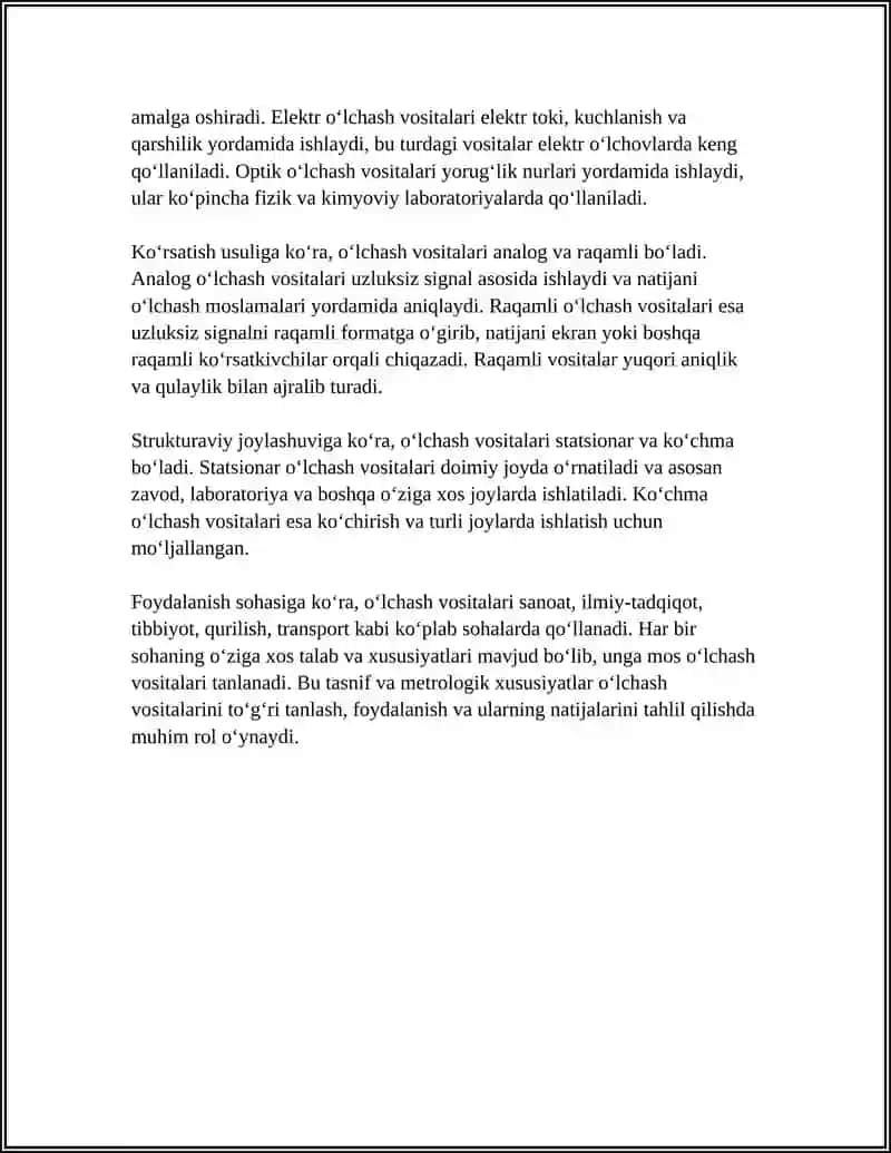 O'LCHASH VOSITALARI ULARNING METROLOGIK XARAKTERISTIKALARI 4