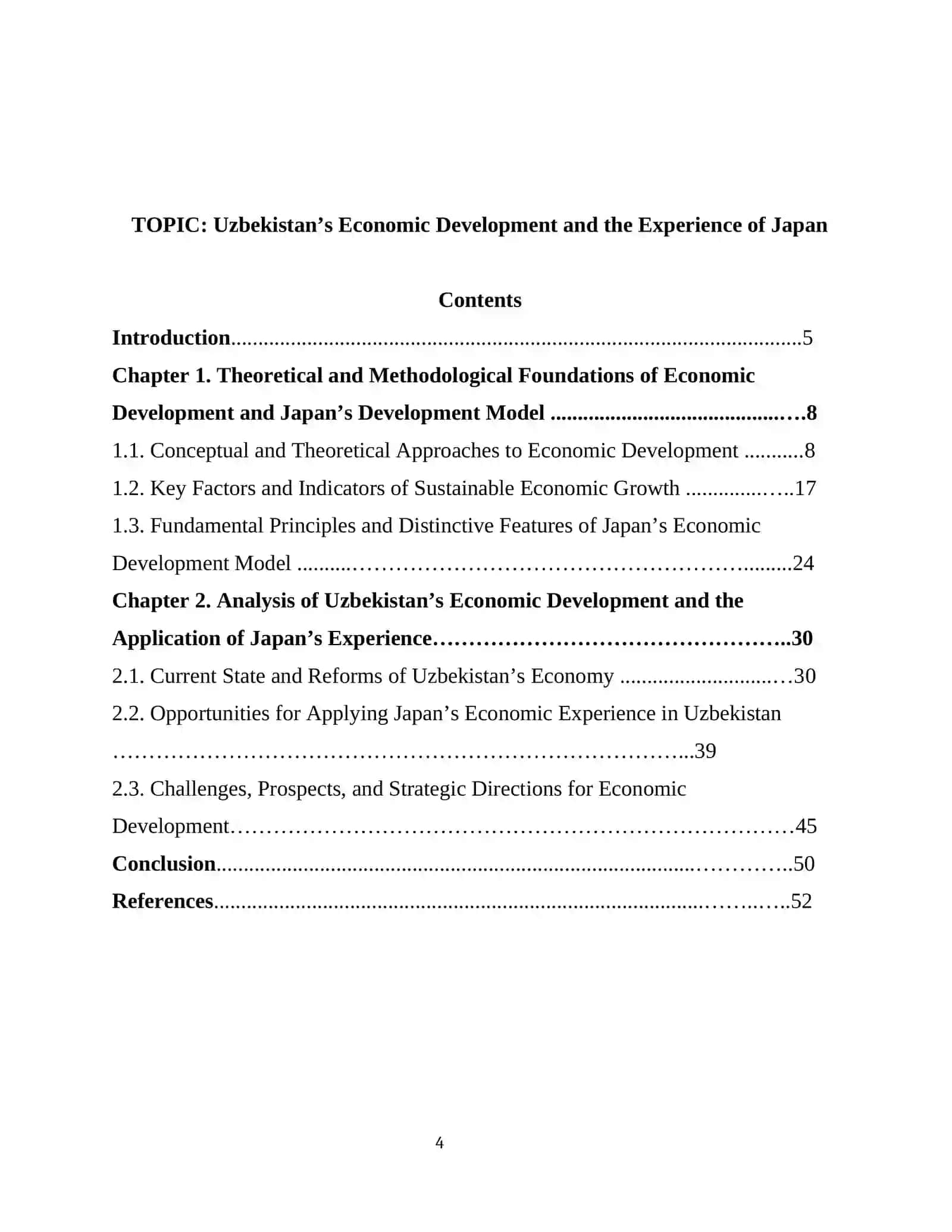 Uzbekistan’s Economic Development and the Experience of Japan 4