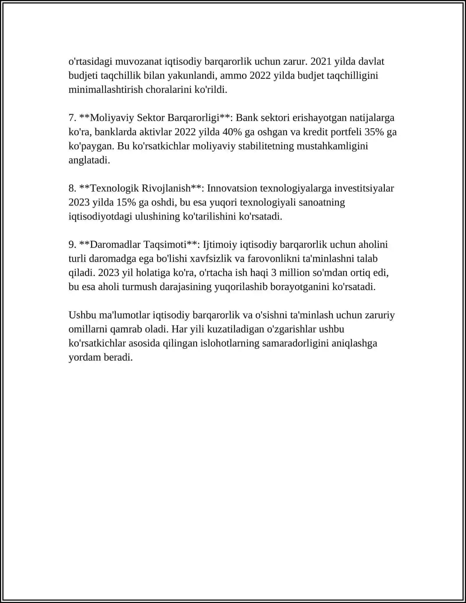 O'ZBEKISTON 2030 RIVOJLANISH STRATEGIYASI MAQSADLARI 4