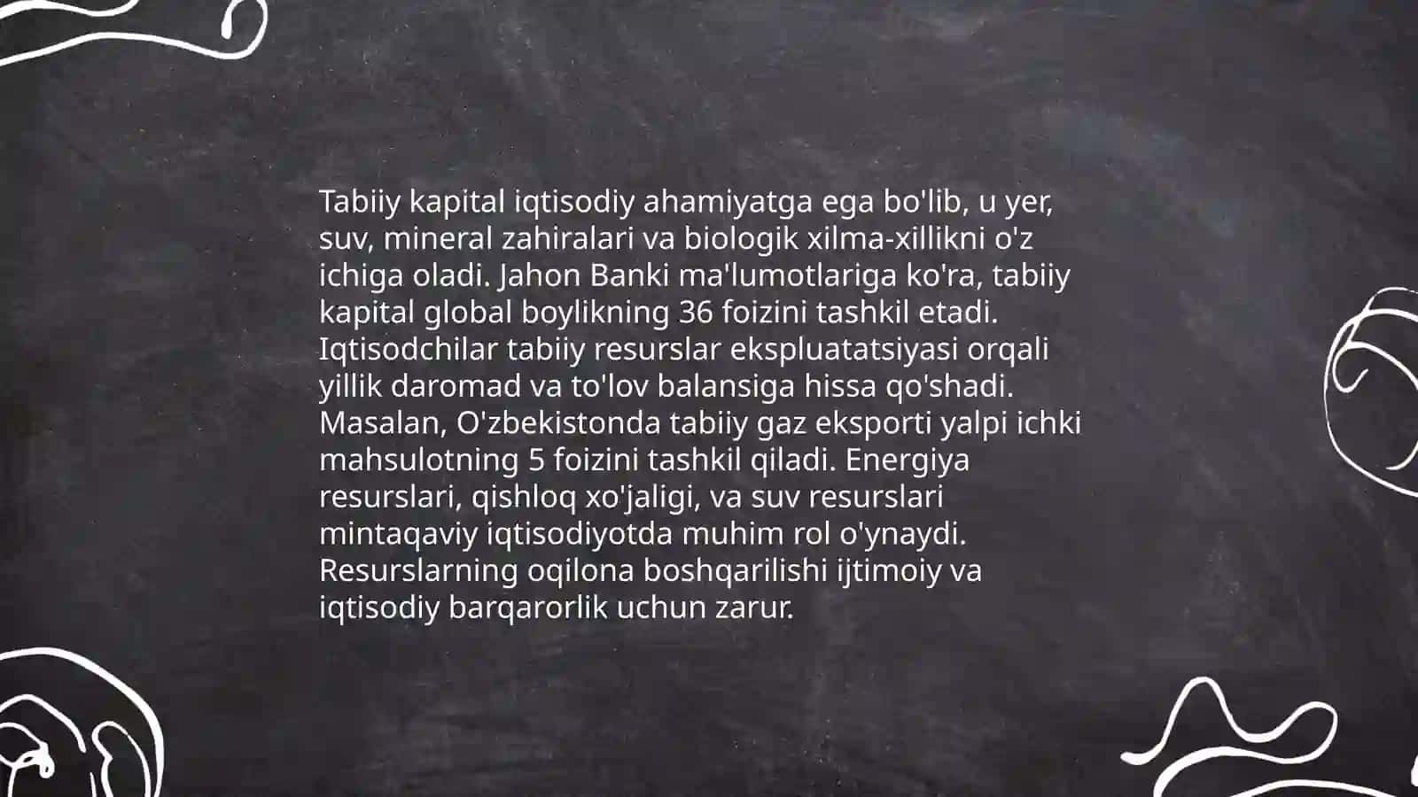 Tabiiy kapitalga ega bo'lgan tarmoqlarga sarmoya kiritish 4